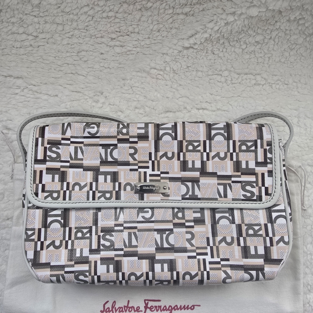 Salvatore Ferragamo Women's Black and White Patterned Bag